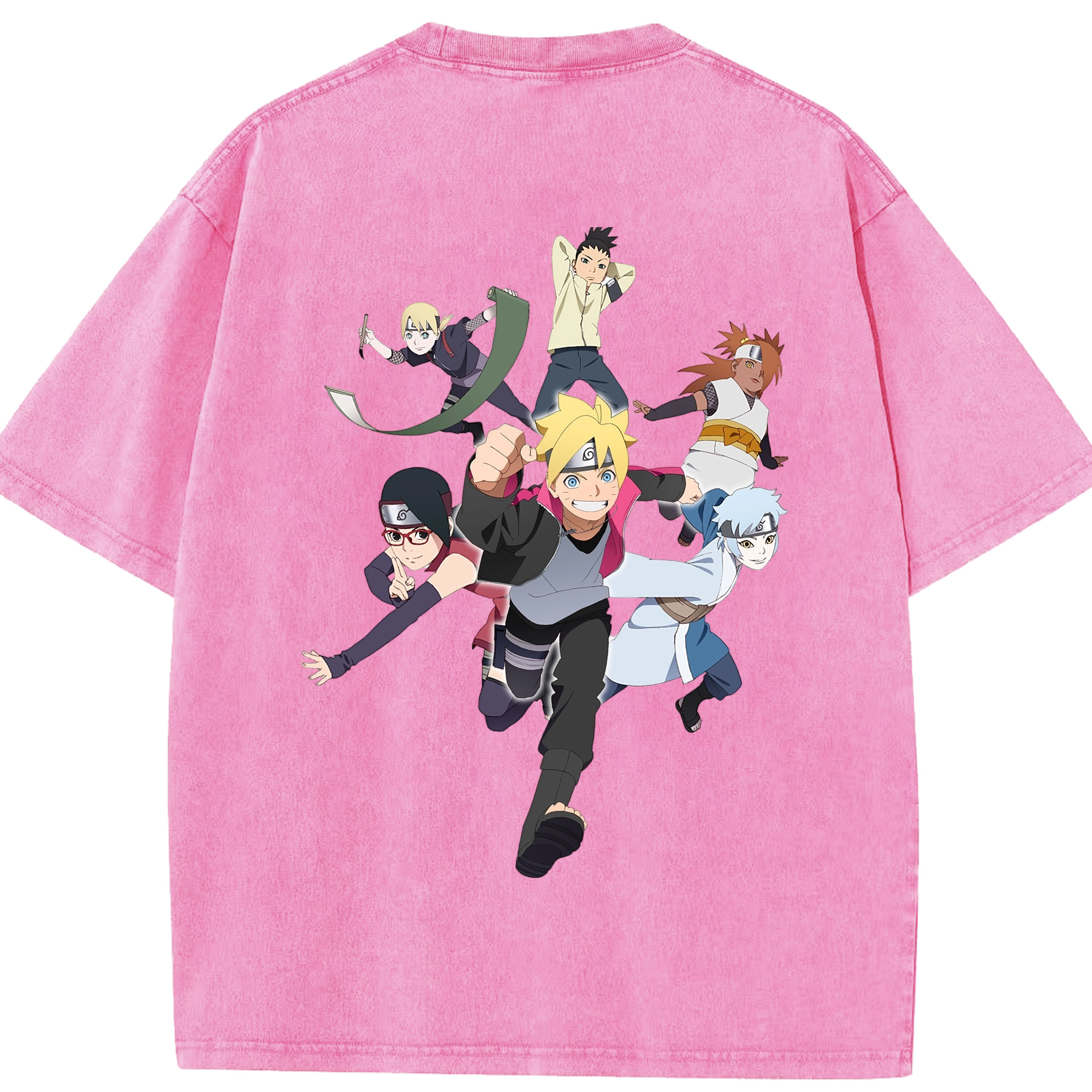 （画像用） NARUTO -ナルト- うずまき ボルト Uzumaki Boruto 綿100% ヴィンテージ風 半袖Tシャツ（背面プリント）